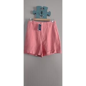 POLO RALPH LAUREN Coral Pink 100% LINEN BERMUDA Shorts US 8 NWT Authentic